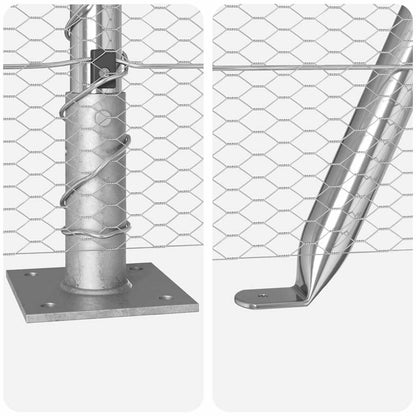 Zaunpfosten Silber 10 x 0,5 m (13 mm Netz) Stahl