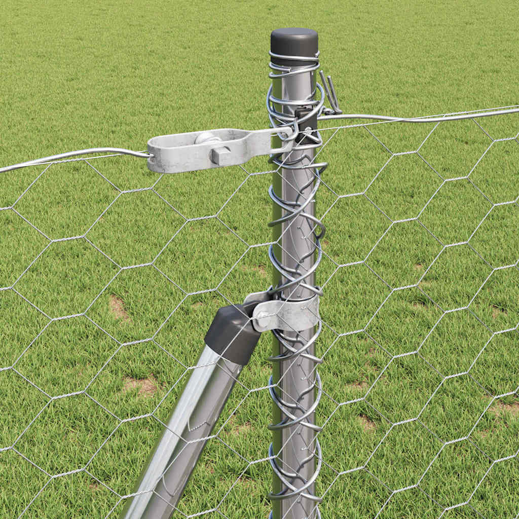 Zaunpfosten Silber 10 x 1 m (50 mm Netz) Stahl