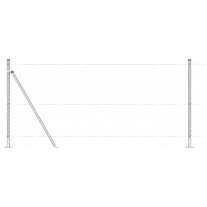 Zaunpfosten Silber 10 x 1 m (50 mm Netz) Stahl