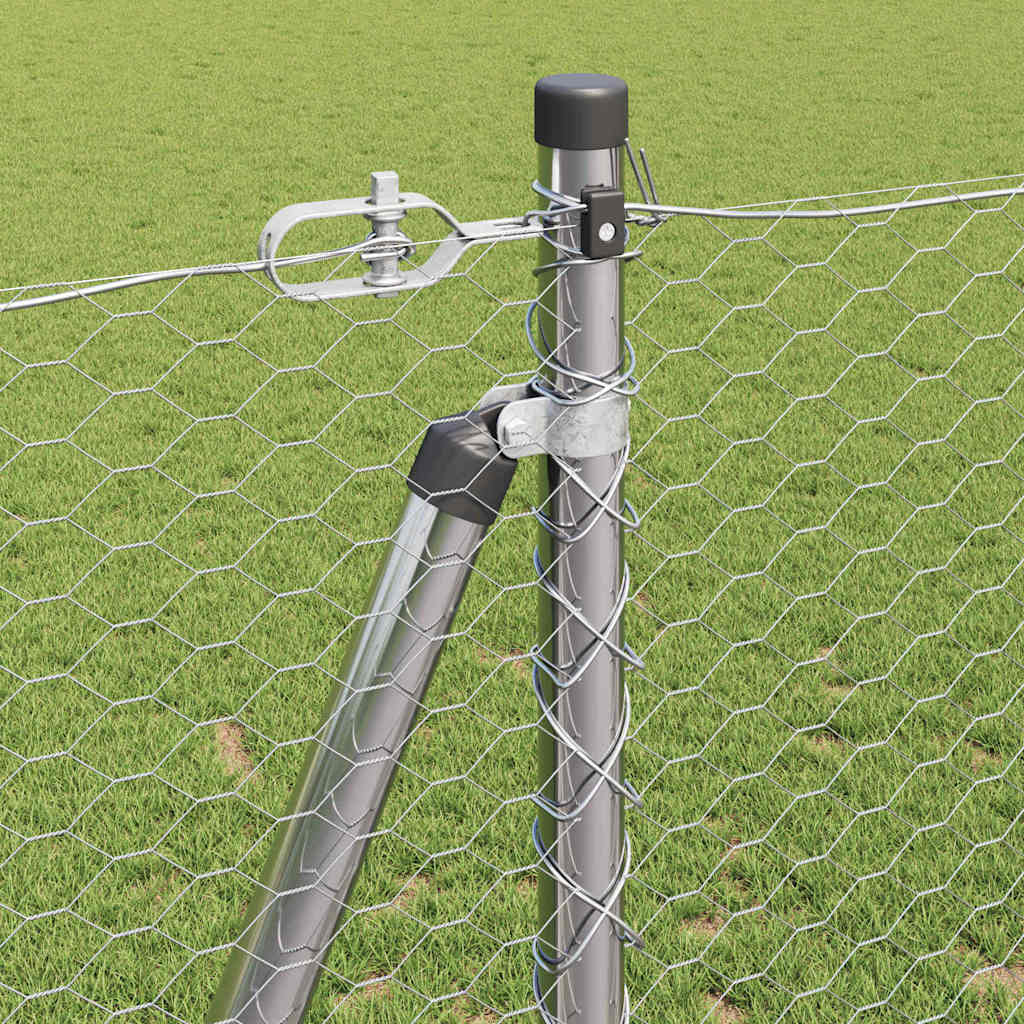 Zaunpfosten Silber 10 x 1,2 m (25 mm Maschenweite) Stahl