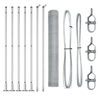 Zaunpfosten Silber 10 x 1,2 m (25 mm Maschenweite) Stahl