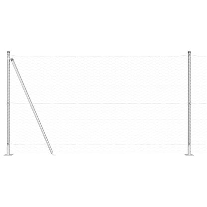 Zaunpfosten Silber 10 x 1,2 m (36 mm Netz) Stahl