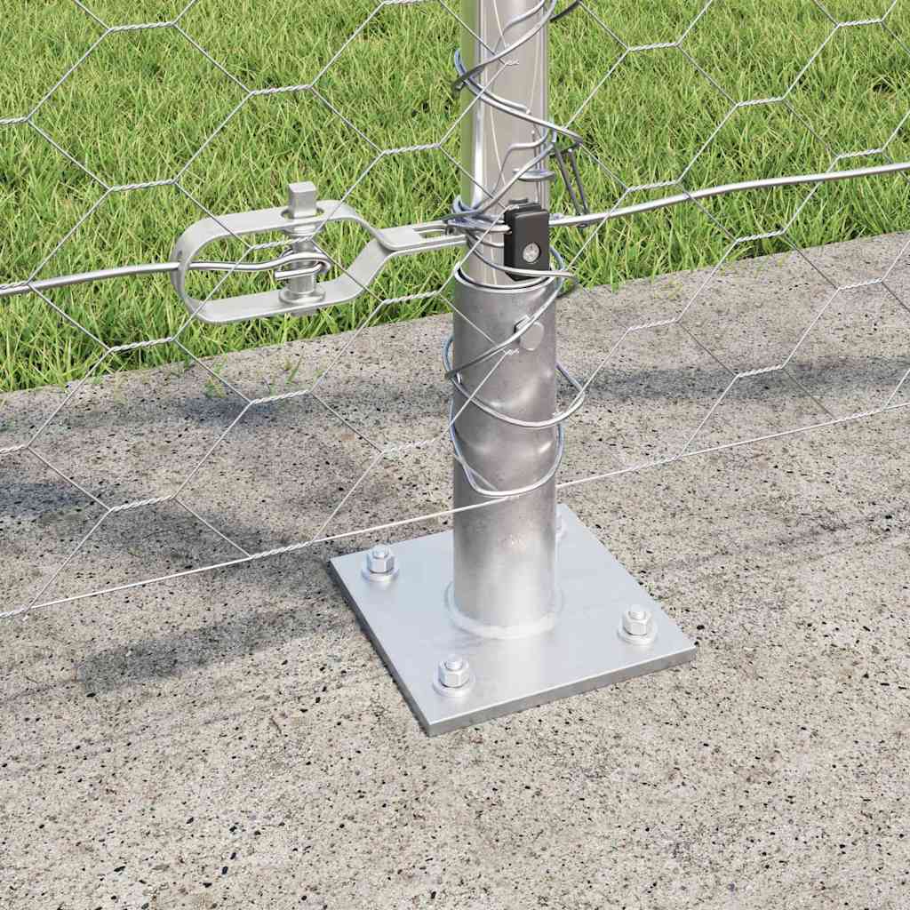 Zaunpfosten Silber 10 x 1,2 m (50 mm Maschen) Stahl