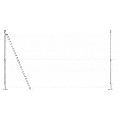 Zaunpfosten Silber 10 x 1,2 m (50 mm Maschen) Stahl