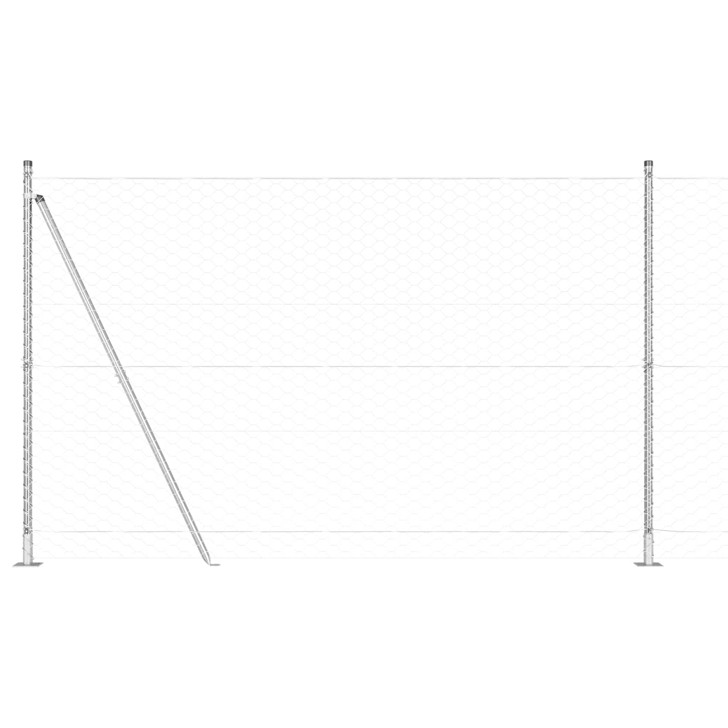 Zaunpfosten Silber 10 x 1,5 m (50 mm Maschenweite) Stahl