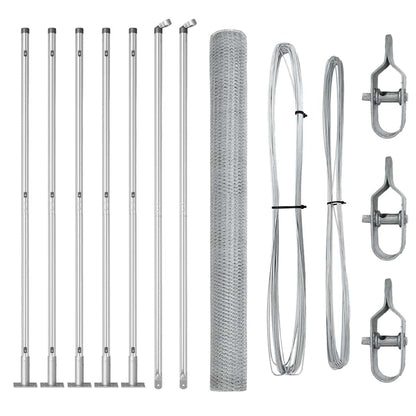 Zaunpfosten Silber 10 x 1,6 m (13 mm Netz) Stahl