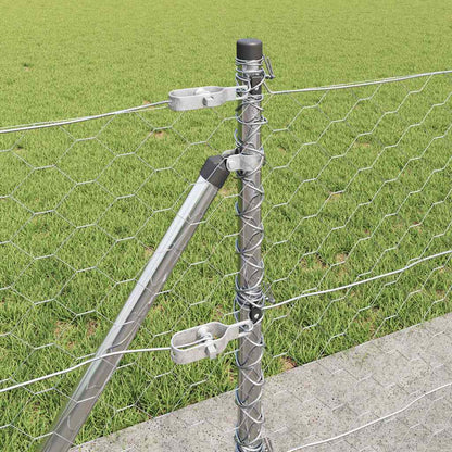 Zaunpfosten Silber 25 x 0,4 m (50 mm Mesh) Stahl