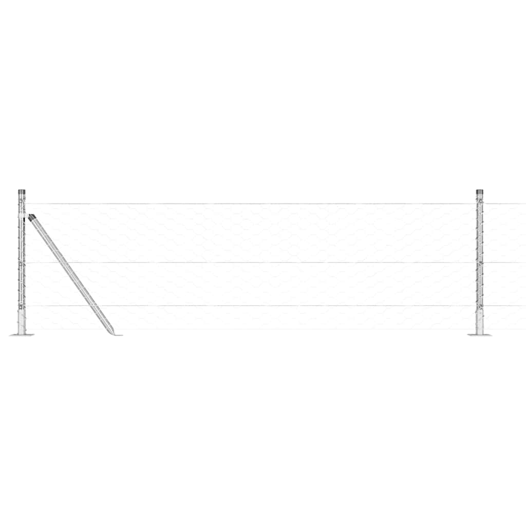 Zaunpfosten Silber 25 x 0,4 m (50 mm Mesh) Stahl