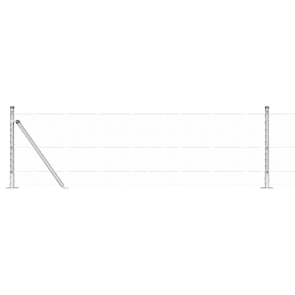 Zaunpfosten Silber 25 x 0,6 m (25 mm Maschenweite) Stahl