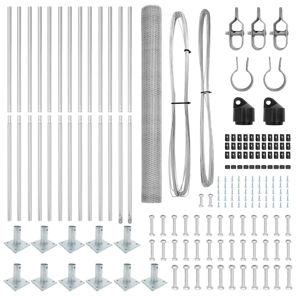 Zaunpfosten Silber 25 x 1,4 m (13 mm Mesh) Stahl
