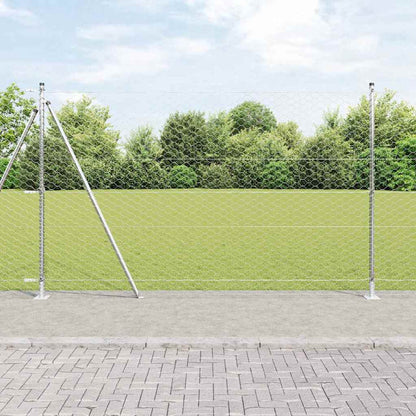 Zaunpfosten Silber 25 x 1,4 m (50 mm Mesh) Stahl