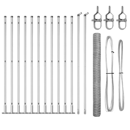 Zaunpfosten Silber 25 x 1,4 m (50 mm Mesh) Stahl