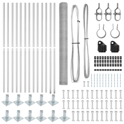 Zaunpfosten Silber 25 x 1,5 m (13 mm Maschenweite) Stahl