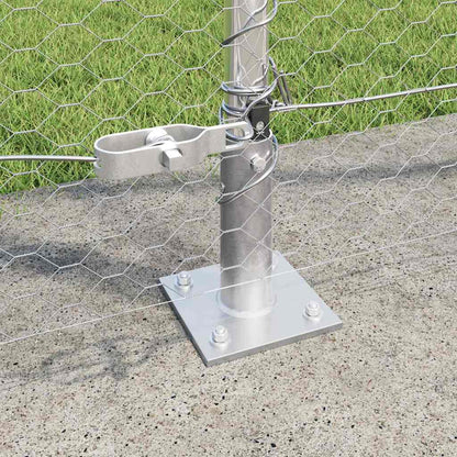 Zaunpfosten Silber 25 x 1,5 m (25 mm Gitter) Stahl