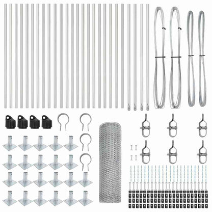 Zaunpfosten Silber 50 x 0,4 m (13 mm Netz) Stahl