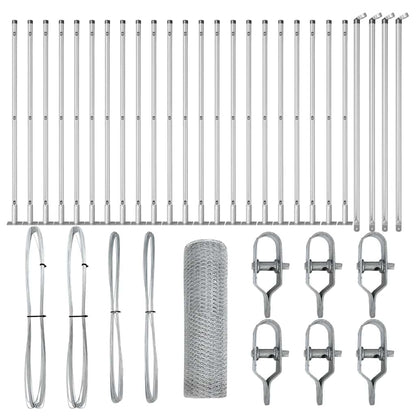 Zaunpfosten Silber 50 x 0,6 m (25 mm Mesh) Stahl