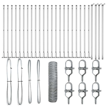 Zaunpfosten Silber 50 x 0,6 m (50 mm Gewebe) Stahl