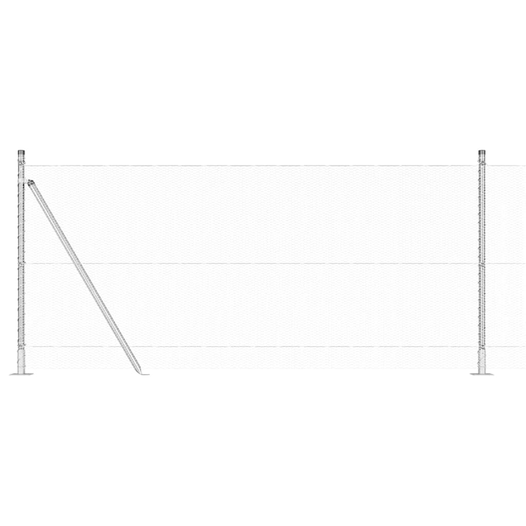 Zaunpfosten Silber 50 x 1 m (13 mm Maschendraht) Stahl