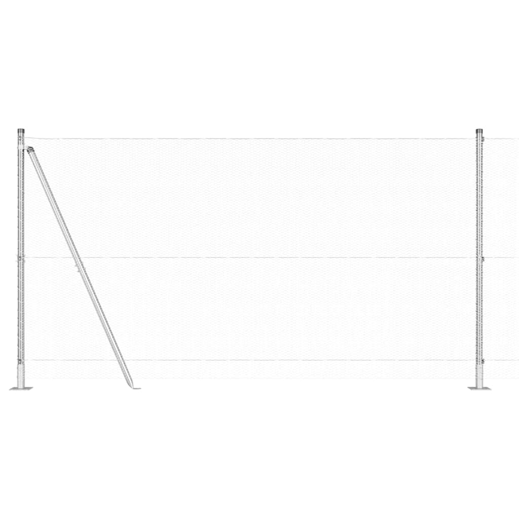 Zaunpfosten Silber 50 x 1,2 m (13 mm Gitter) Stahl