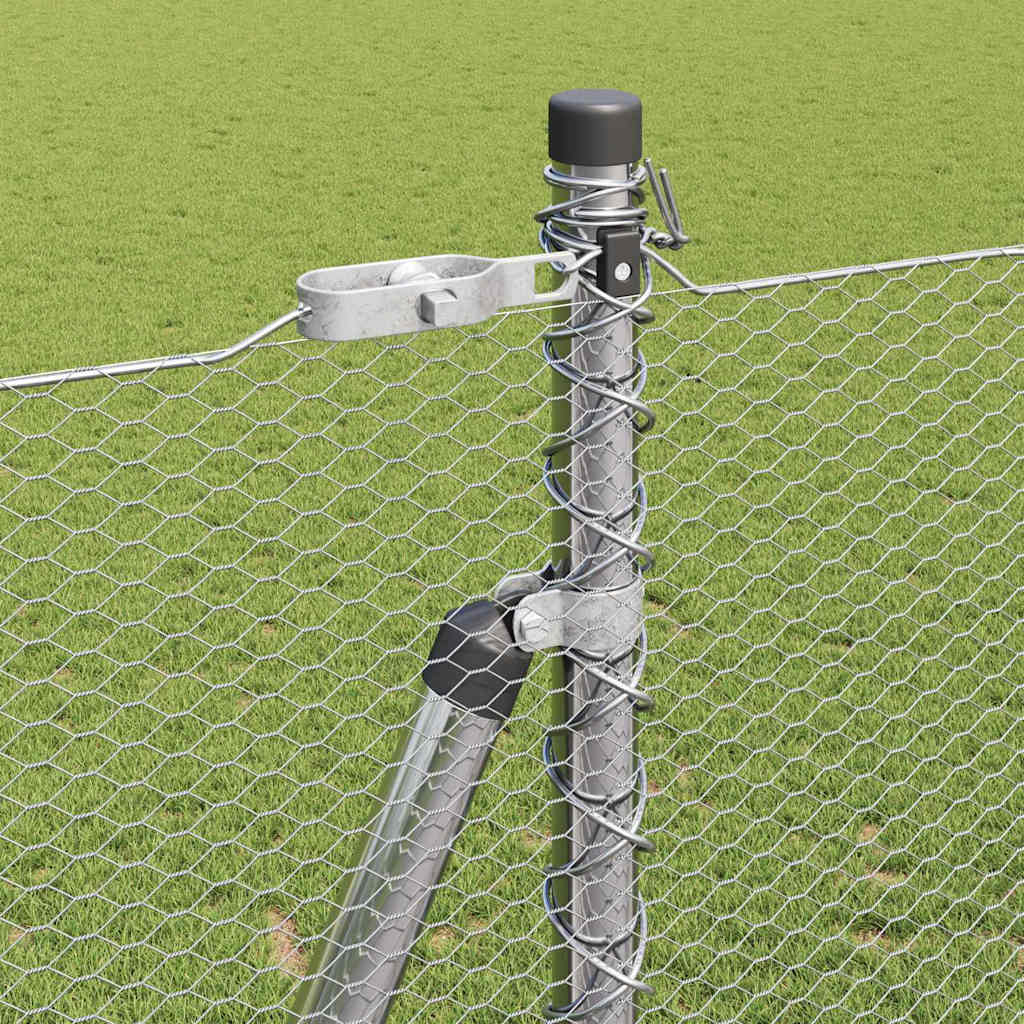 Zaunpfosten Silber 50 x 1,4 m (13 mm Maschenweite) Stahl