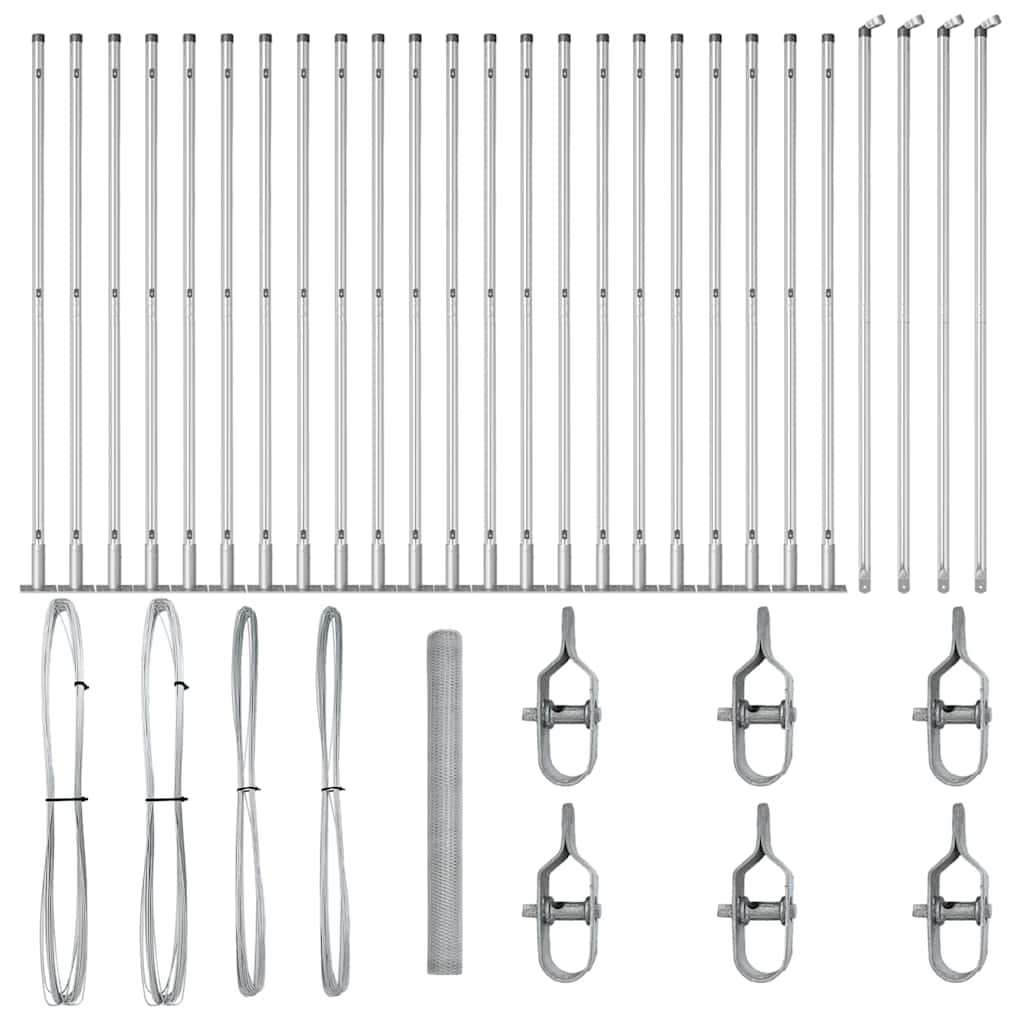 Zaunpfosten Silber 50 x 1,4 m (13 mm Maschenweite) Stahl