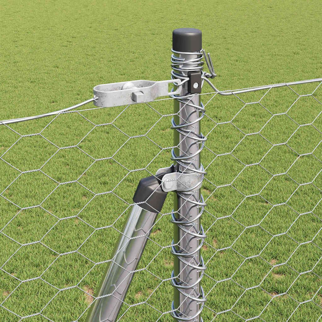 Zaunpfosten Silber 50 x 1,4 m (36 mm Netz) Stahl