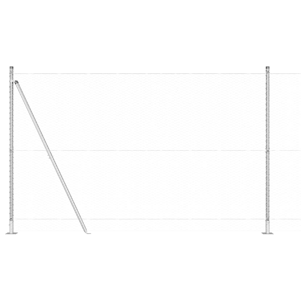 Zaunpfosten Silber 50 x 1,5 m (25 mm Maschenweite) Stahl