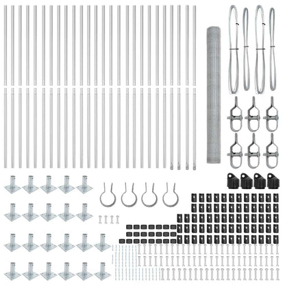 Zaunpfosten Silber 50 x 1,5 m (25 mm Maschenweite) Stahl