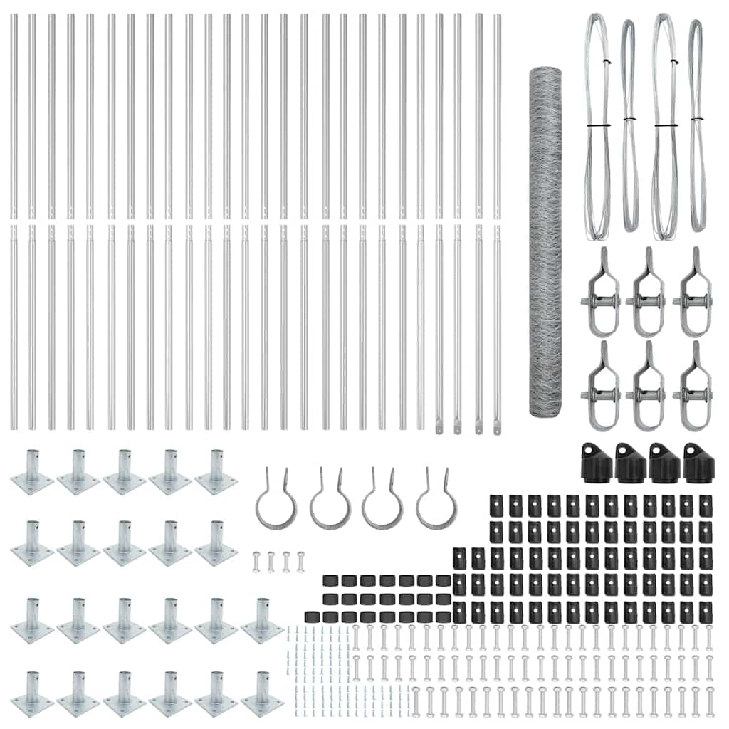 Zaunpfosten Silber 50 x 1,5 m (50 mm Maschen) Stahl