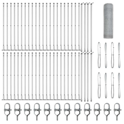 Zaunpfosten Silber 100 x 0,4 m (13 mm Maschenweite) Stahl