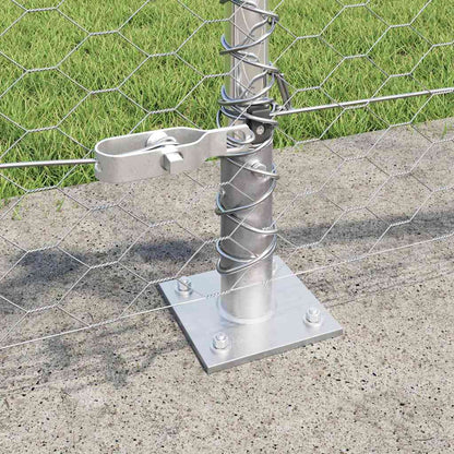 Zaunpfosten Silber 100 x 0,5 m (36 mm Maschenweite) Stahl