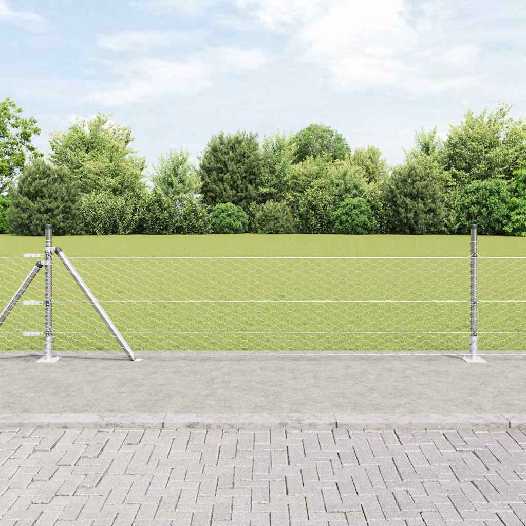 Zaunpfosten Silber 100 x 0,5 m (36 mm Maschenweite) Stahl