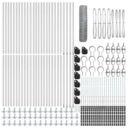 Zaunpfosten Silber 100 x 0,5 m (36 mm Maschenweite) Stahl