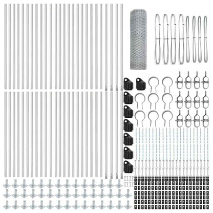 Zaunpfosten Silber 100 x 1 m (13 mm Maschenweite) Stahl