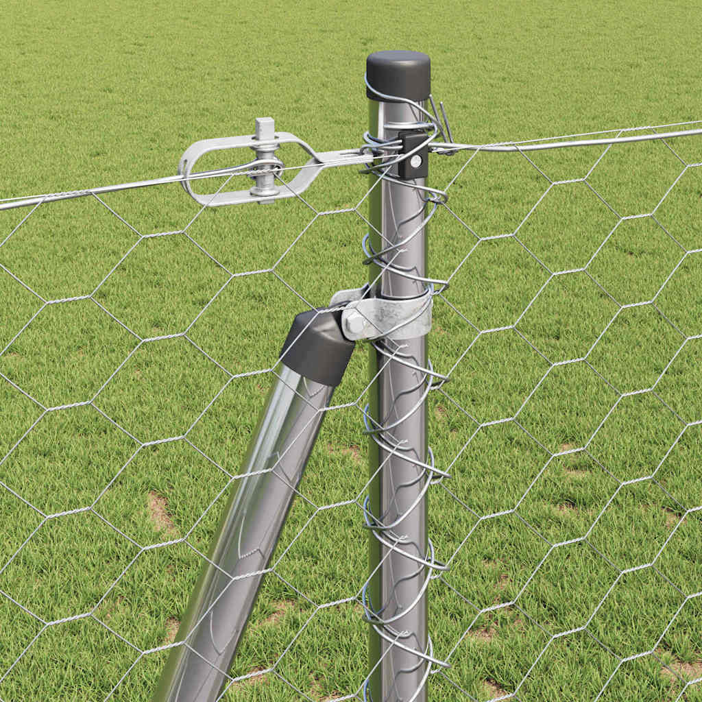Zaunpfosten Silber 100 x 1,2 m (50 mm Maschenweite) Stahl