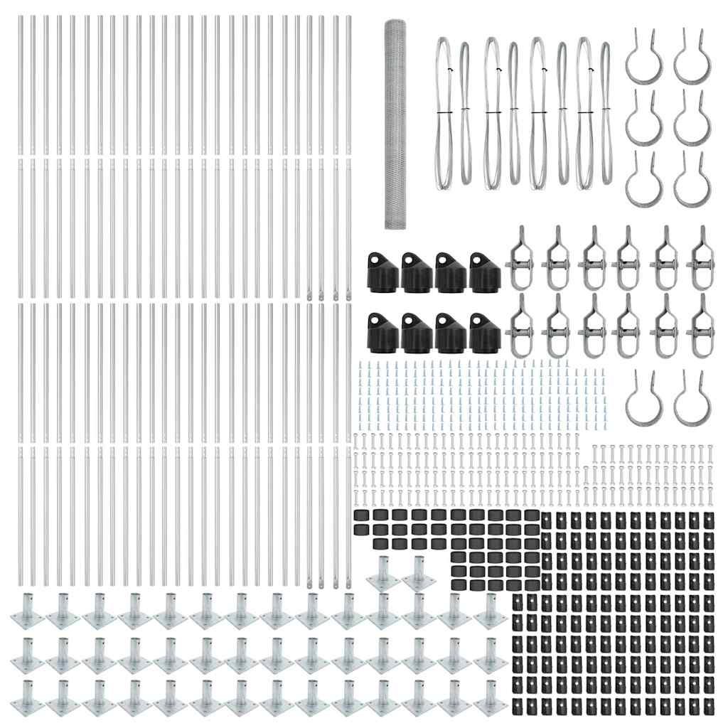 Zaunpfosten Silber 100 x 1,4 m (25 mm Maschenweite) Stahl