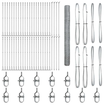 Zaunpfosten Silber 100 x 1,5 m (36 mm Maschenweite) Stahl