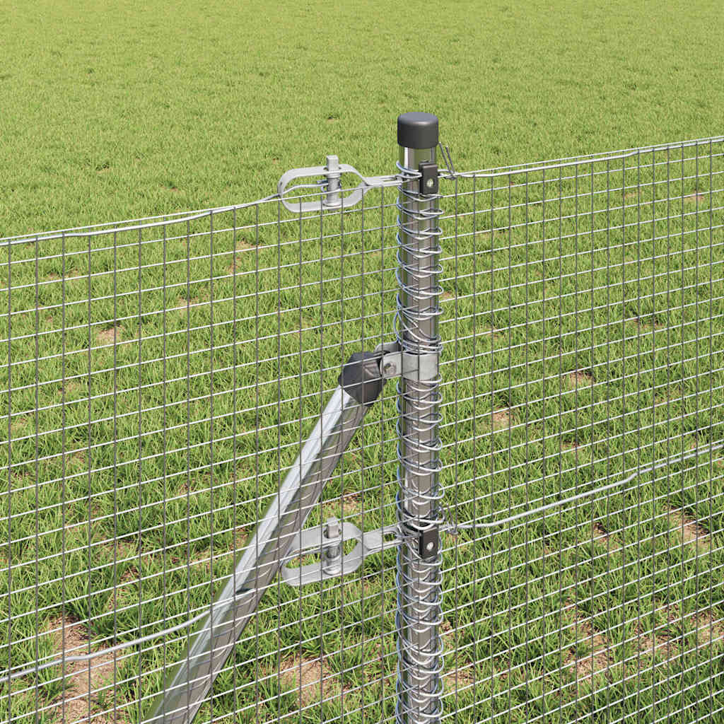 Zaunpfosten Silber 10 x 0,4 m (16 x 16 mm Maschen) Stahl