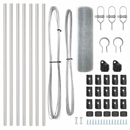 Zaunpfosten Silber 10 x 0,6 m (16 x 16 mm Netz) Stahl