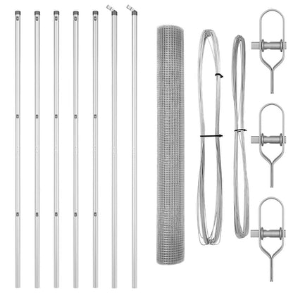 Zaunpfosten Silber 10 x 1,2 m (19 x 19 mm Maschen) Stahl