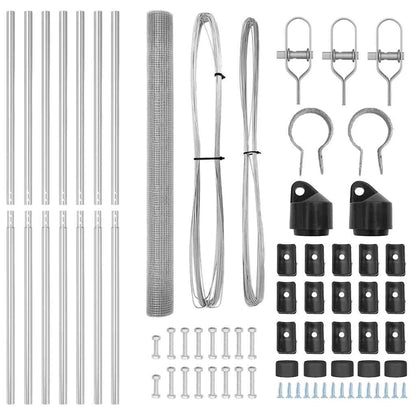 Zaunpfosten Silber 10 x 1,5 m (16 x 16 mm Gitter) Stahl