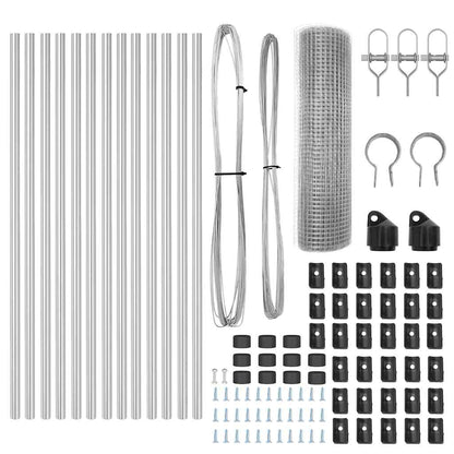 Zaunpfosten Silber 25 x 0,4 m (16 x 16 mm Masche) Stahl