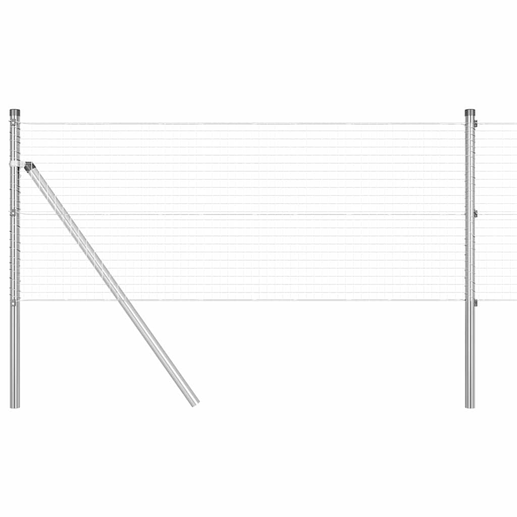 Zaunpfosten Silber 25 x 0,4 m (25 x 25 mm Netz) Stahl