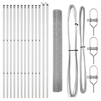 Zaunpfosten Silber 25 x 1 m (25 x 25 mm Masche) Stahl