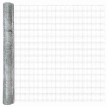 Zaunpfosten Silber 25 x 1,4 m (12 x 12 mm Netz) Stahl