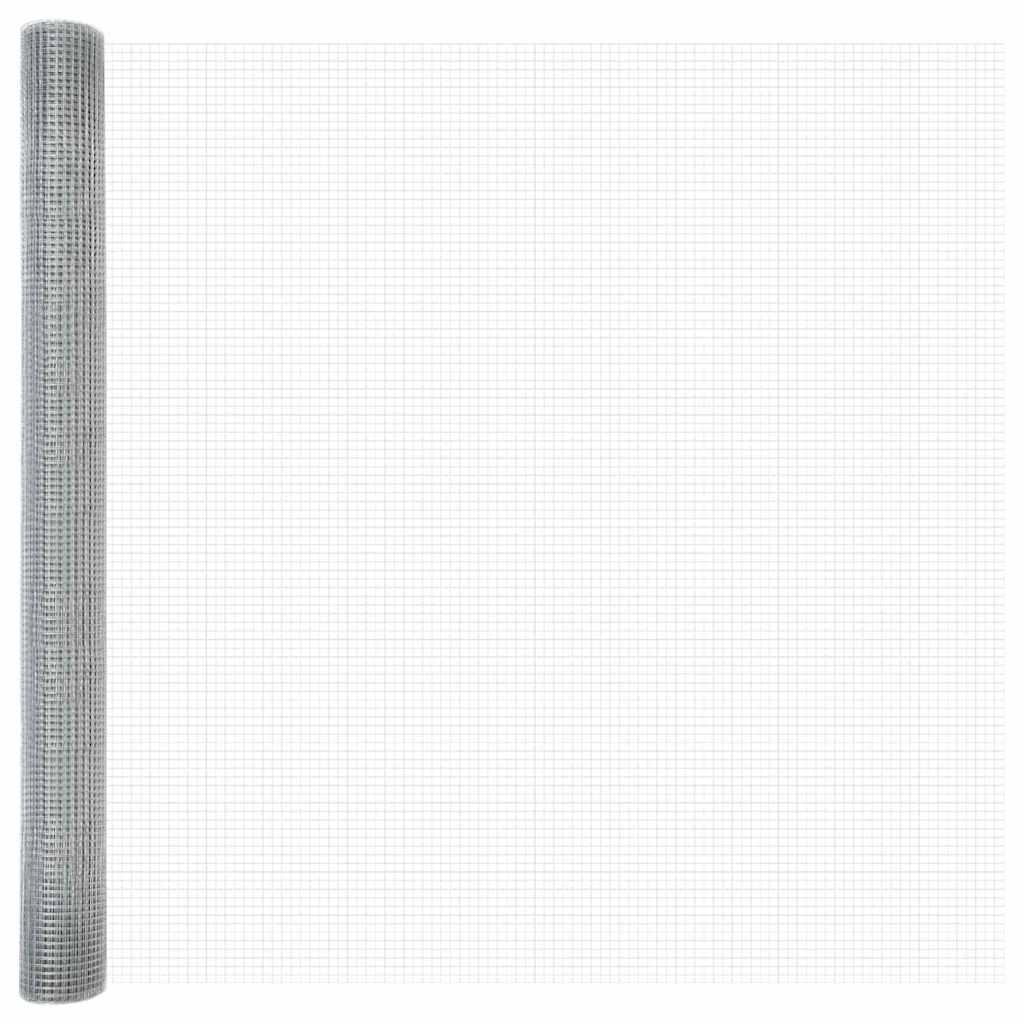 Zaunpfosten Silber 25 x 1,5 m (12 x 12 mm Netz) Stahl