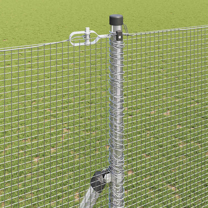 Zaunpfosten Silber 25 x 1,6 m (12 x 12 mm Netz) Stahl