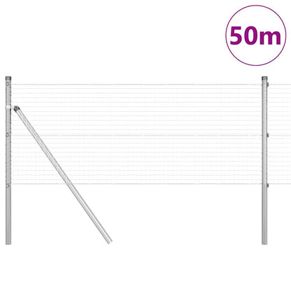 Zaunpfosten Silber 50 x 0,4 m (25 x 25 mm Netz) Stahl