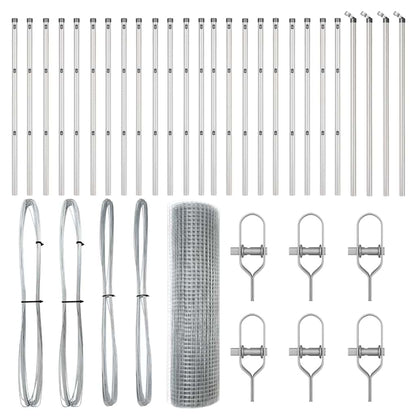 Zaunpfosten Silber 50 x 0,6 m (19 x 19 mm Mesh) Stahl