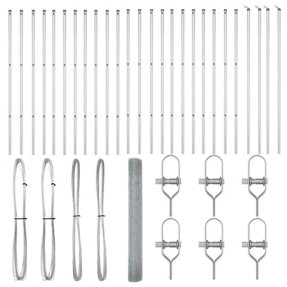 Zaunpfosten Silber 50 x 1 m (25 x 25 mm Masche) Stahl